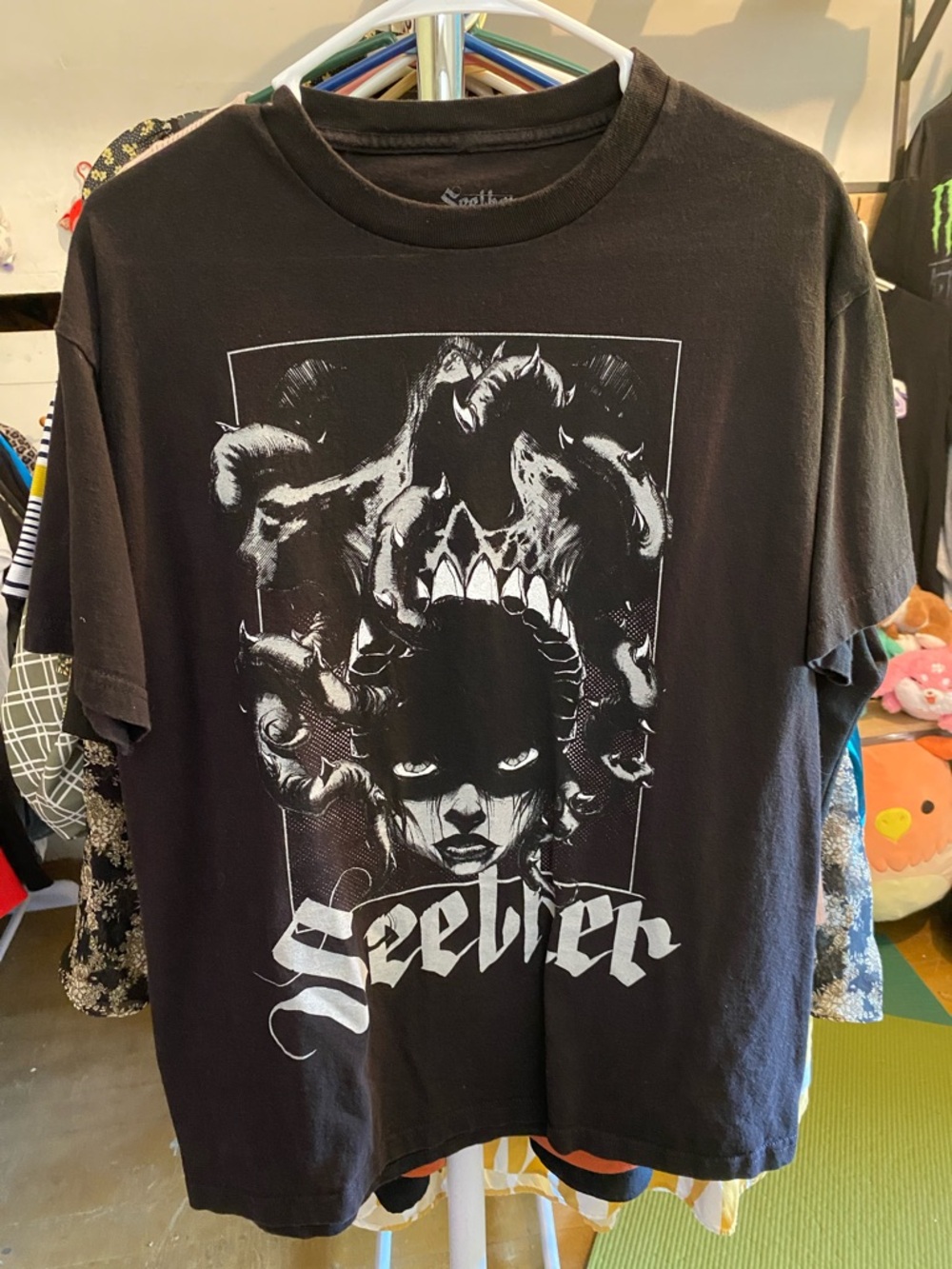 Black Graphic Band Tee - Black Short Sleeve T-Shirt - Picture 1 of 3
